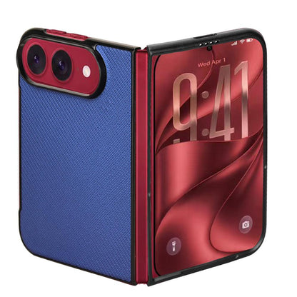 For iPhone Duo PU Leather PC Phone Case - Blue - EDA010179801C