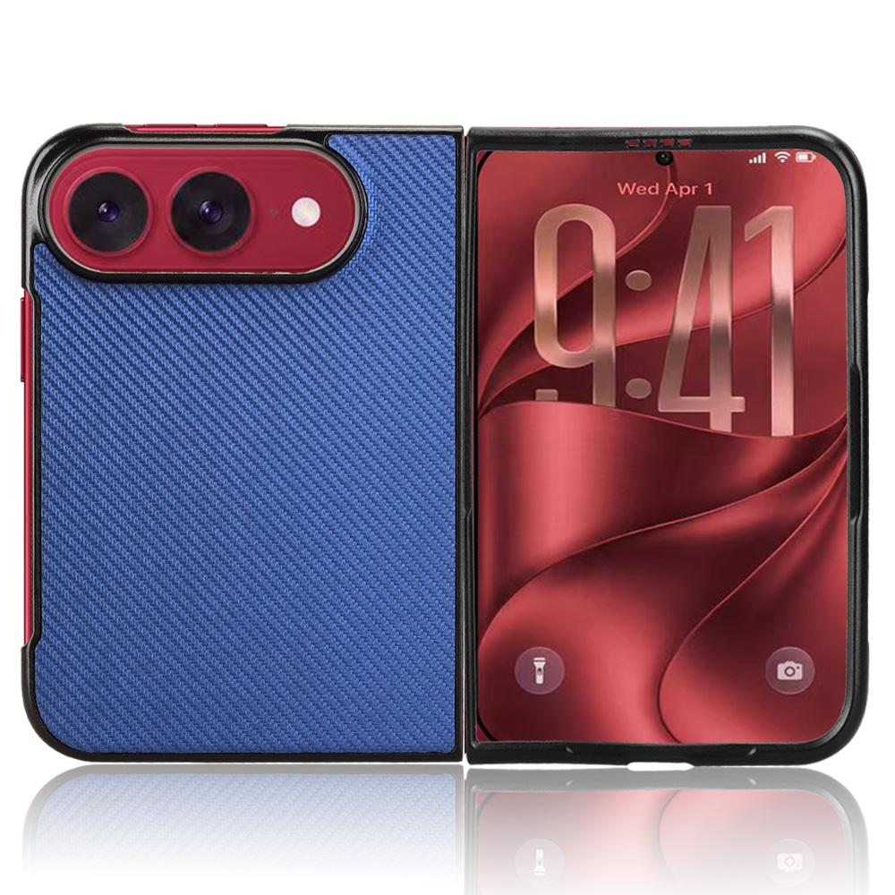 For iPhone Duo PU Leather PC Phone Case - Blue - EDA010179801C
