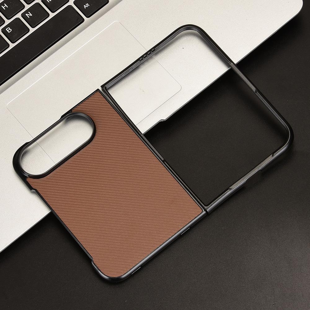For iPhone Duo PU Leather PC Phone Case - Brown - EDA010179801E