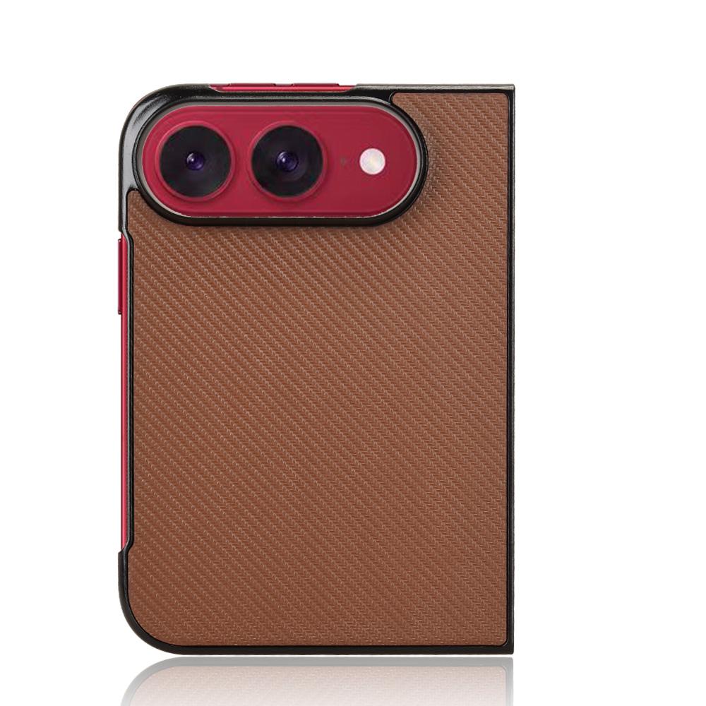 For iPhone Duo PU Leather PC Phone Case - Brown - EDA010179801E