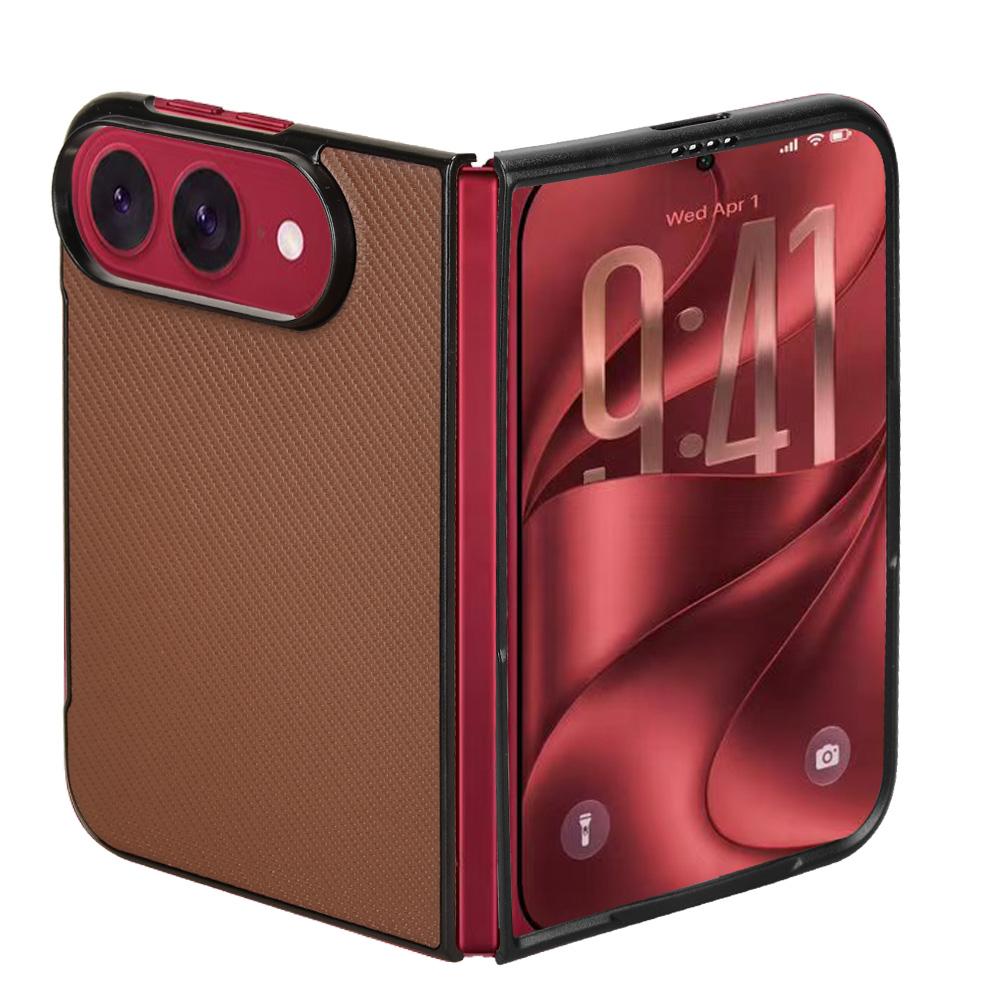 For iPhone Duo PU Leather PC Phone Case - Brown - EDA010179801E