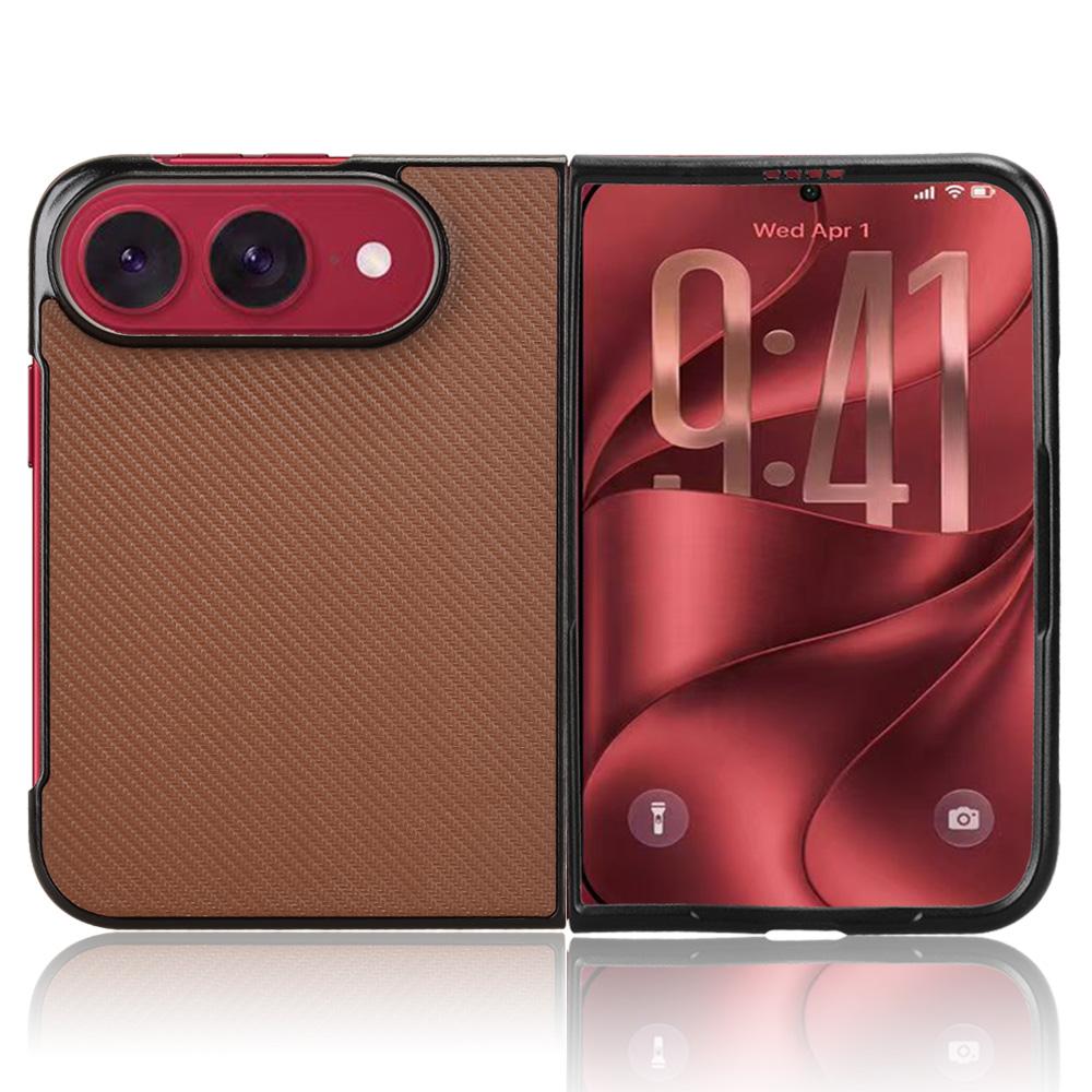 For iPhone Duo PU Leather PC Phone Case - Brown - EDA010179801E