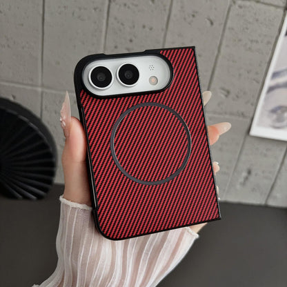 For iPhone Duo Fiber Texture Fine Circle Magnetic Phone Case - Purple - EDA010180201B