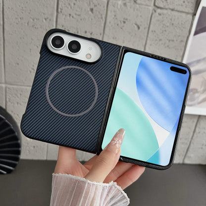 For iPhone Duo Fiber Texture Fine Circle Magnetic Phone Case - Dark Blue - EDA010180201E