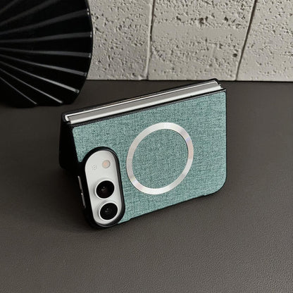 For iPhone Duo CD Magsafe Magnetic Cloth Texture Phone Case - Orange - EDA010180301B