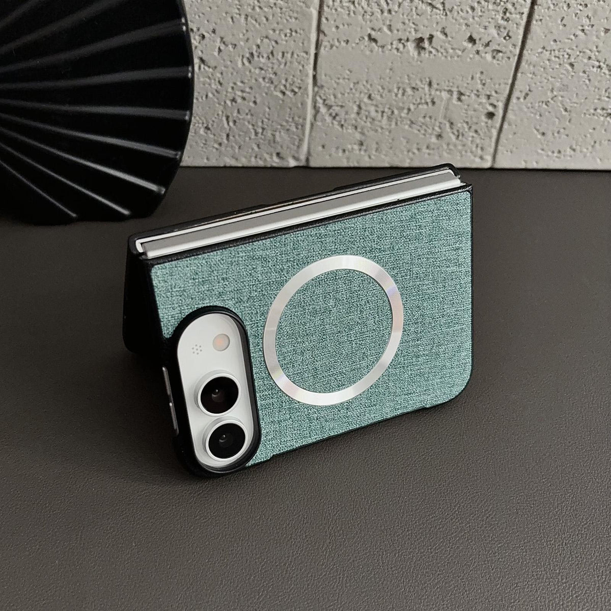 For iPhone Duo CD Magsafe Magnetic Cloth Texture Phone Case - Purple - EDA010180301C