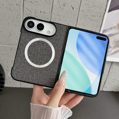 For iPhone Duo CD Magsafe Magnetic Cloth Texture Phone Case - Grey - EDA010180301E