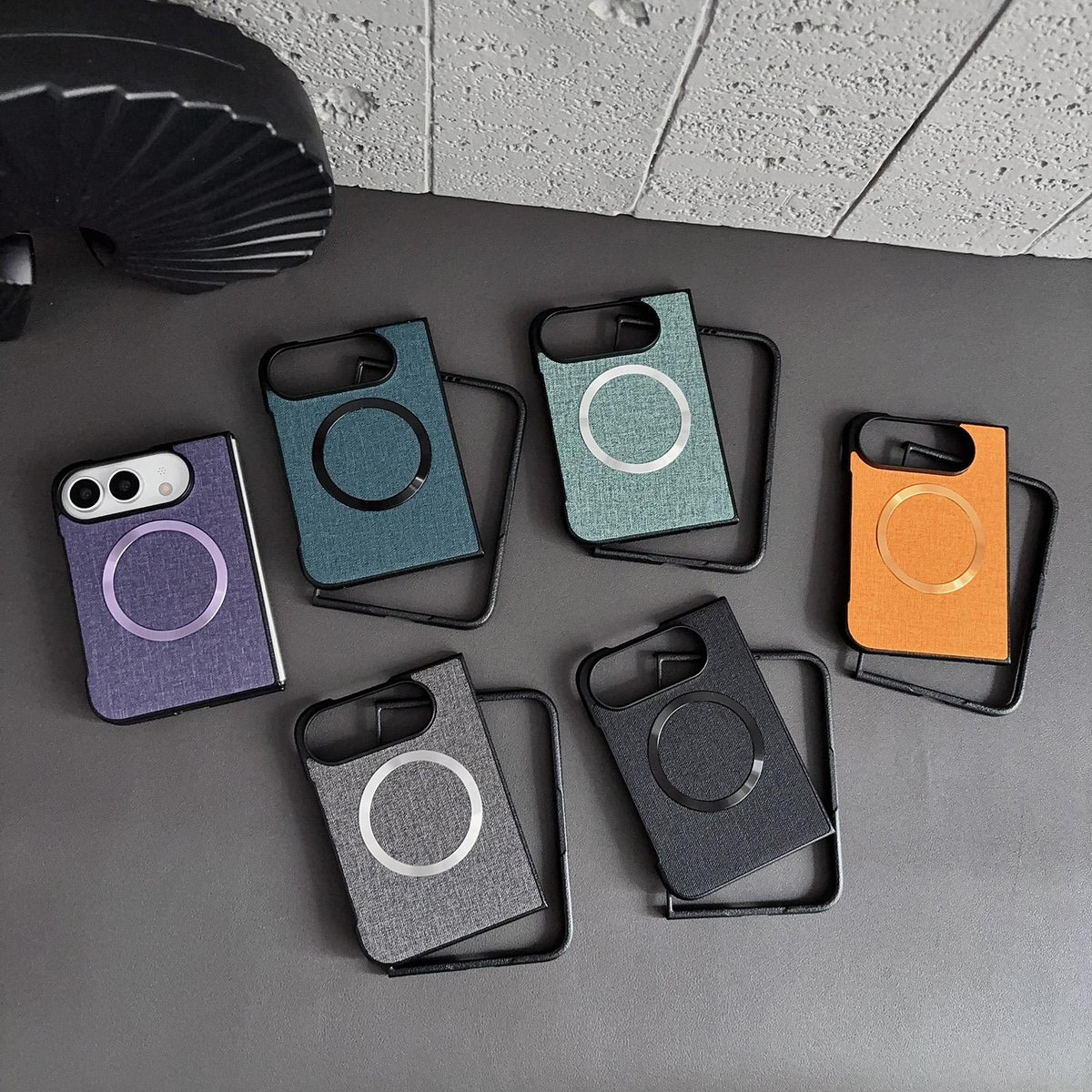 For iPhone Duo CD Magsafe Magnetic Cloth Texture Phone Case - Dark Green - EDA010180301F