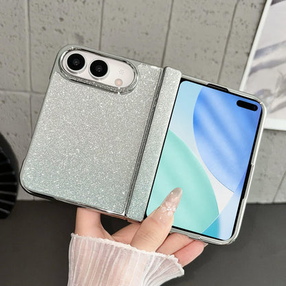For iPhone Duo Rebound Hinge Gradient Bling Glitter Phone Case - Green - EDA010180601B