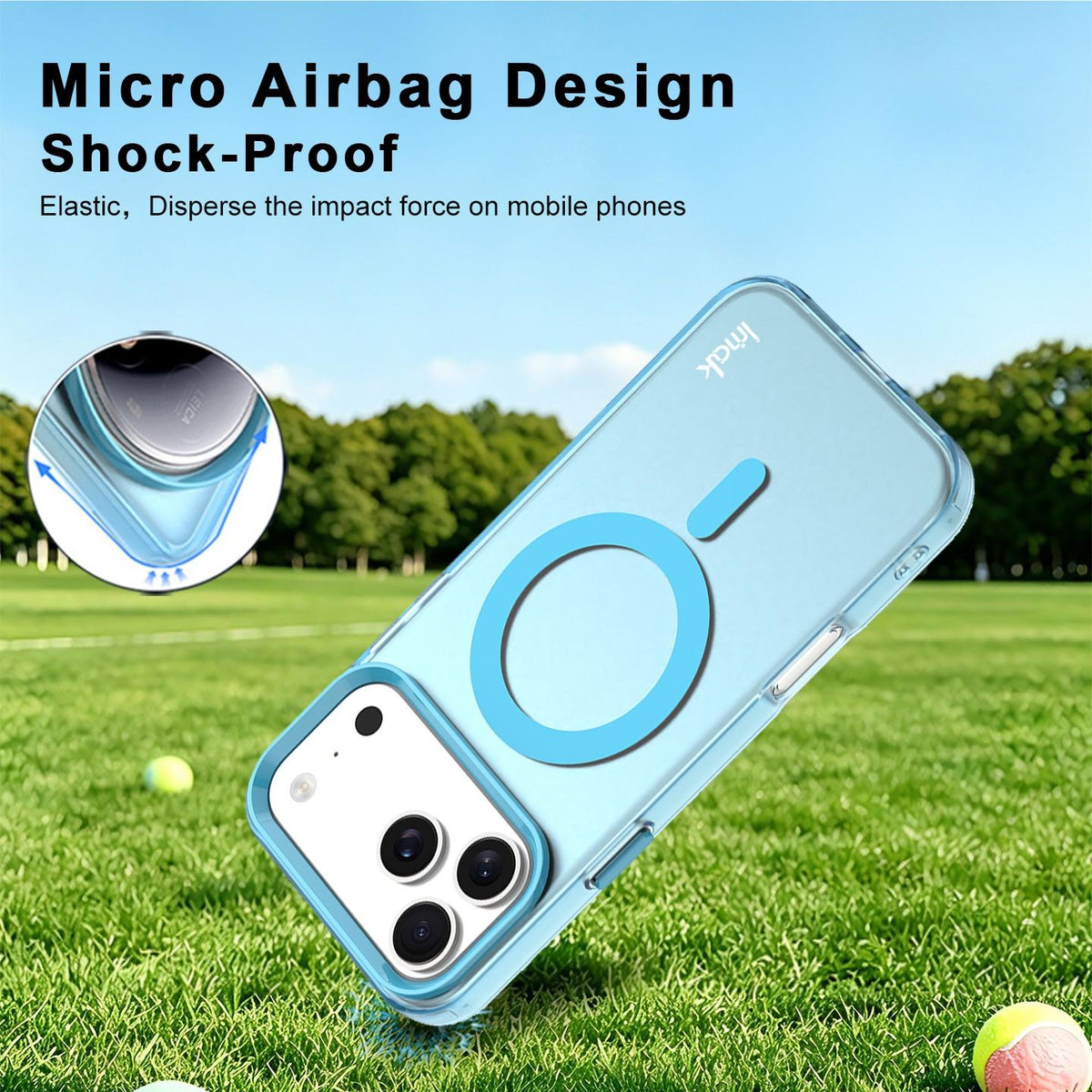 For iPhone 18 Pro Max imak Candy Series Magnetic Shockproof Phone Case - Blue - EDA010181201B