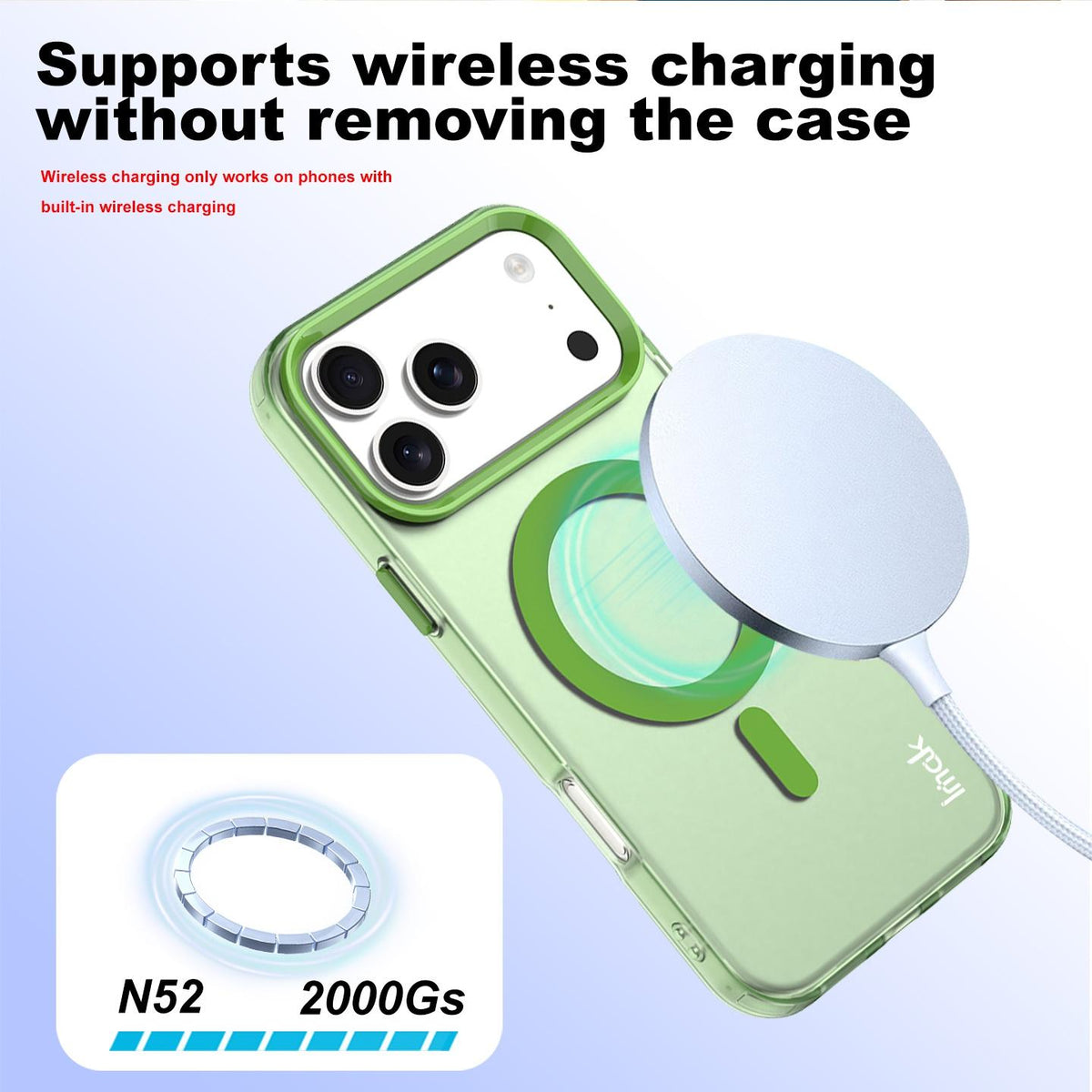 For iPhone 18 Pro Max imak Candy Series Magnetic Shockproof Phone Case - Green - EDA010181201C