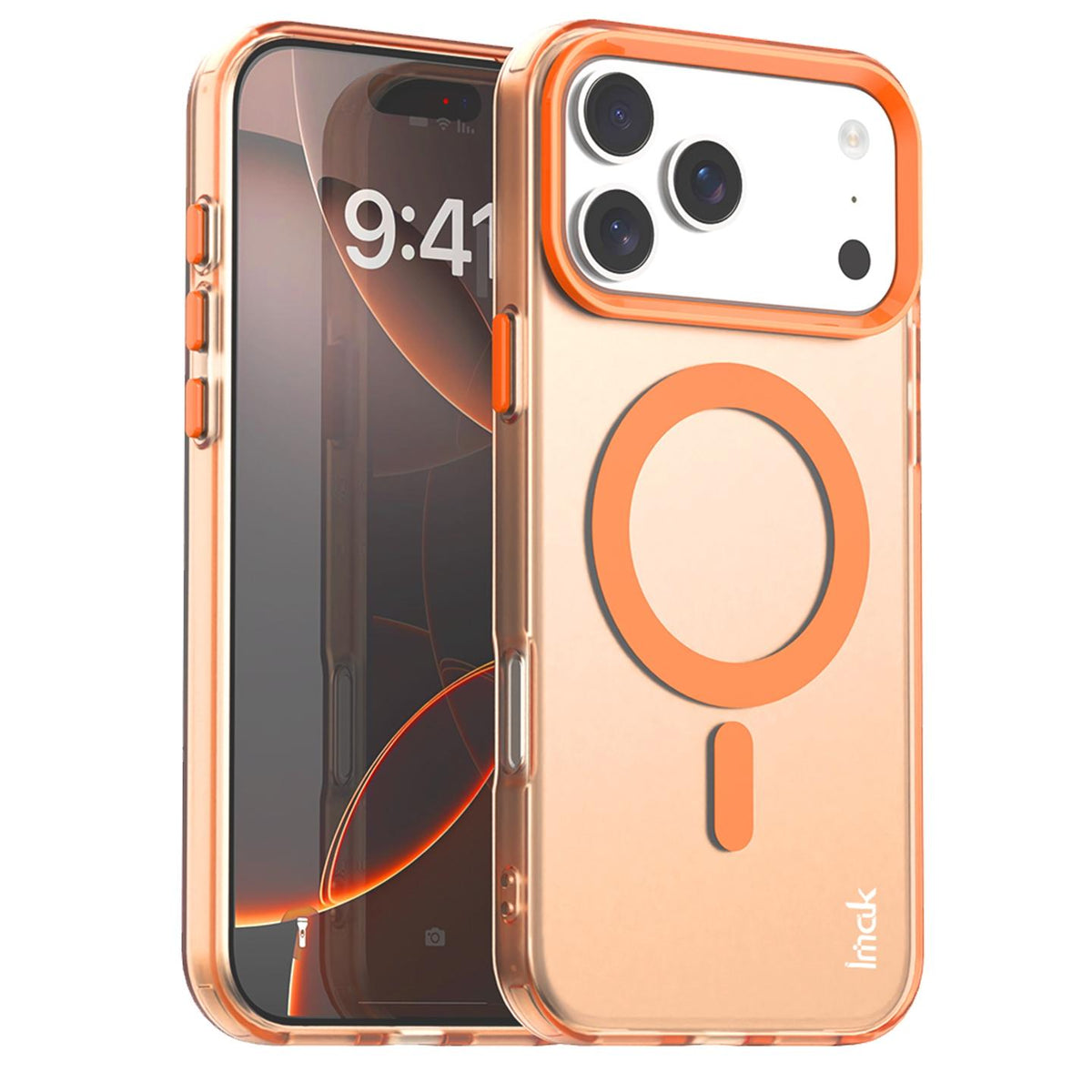 For iPhone 18 Pro Max imak Candy Series Magnetic Shockproof Phone Case - Orange - EDA010181201D