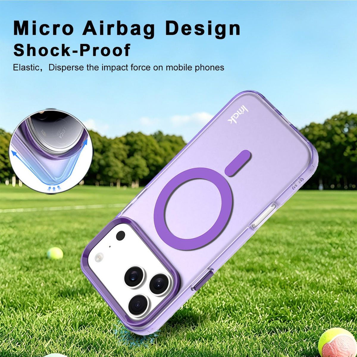 For iPhone 18 Pro Max imak Candy Series Magnetic Shockproof Phone Case - Purple - EDA010181201F