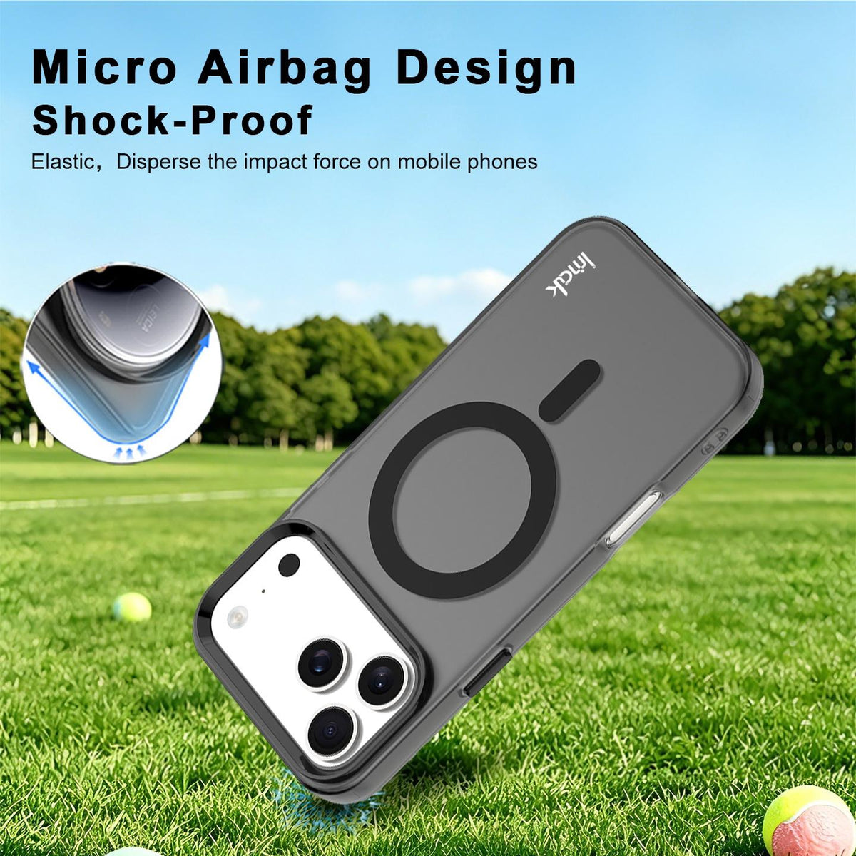 For iPhone 18 Pro imak Candy Series Magnetic Shockproof Phone Case - Black - EDA010181202A