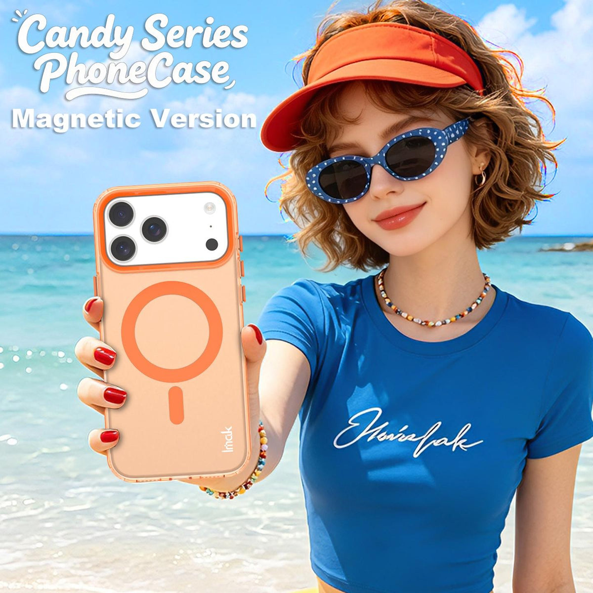 For iPhone 18 Pro imak Candy Series Magnetic Shockproof Phone Case - Orange - EDA010181202D