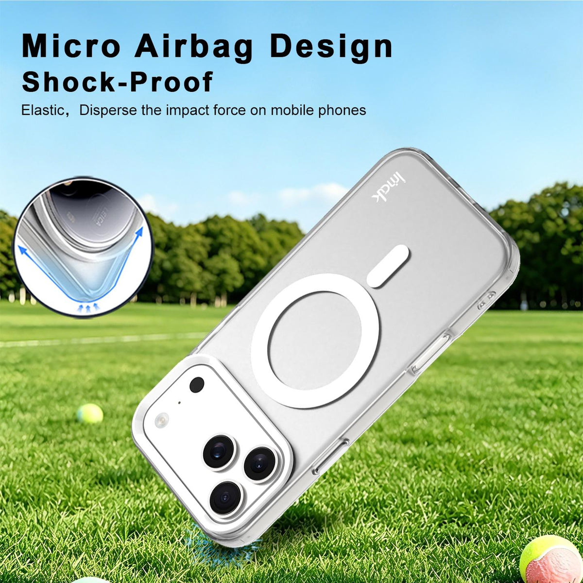 For iPhone 18 Pro imak Candy Series Magnetic Shockproof Phone Case - White - EDA010181202G
