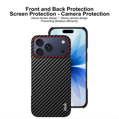 For iPhone 18 Pro imak Ruiyi Series Red Ring Carbon Fiber Texture Phone Case - Black - EDA010181402A
