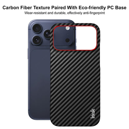 For iPhone 17 Pro Max imak Ruiyi Series Red Ring Carbon Fiber Texture Phone Case - Black - EDA010181403A