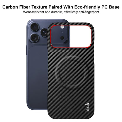 For iPhone 18 Pro imak Ruiyi Series Red Ring Carbon Fiber Texture Magnetic Phone Case - Black - EDA010182202A