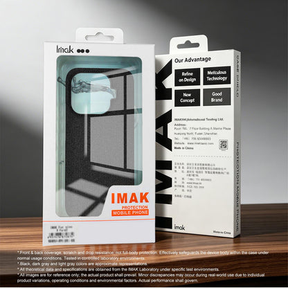 For iPhone 18 Pro imak Ruiyi Series Cloth Texture PU + PC Phone Case - Black - EDA010183002A
