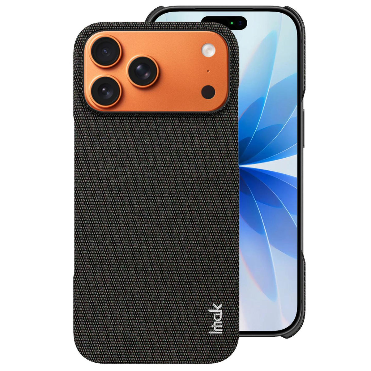 For iPhone 17 Pro Max imak Ruiyi Series Cloth Texture PU + PC Phone Case - Black - EDA010183003A