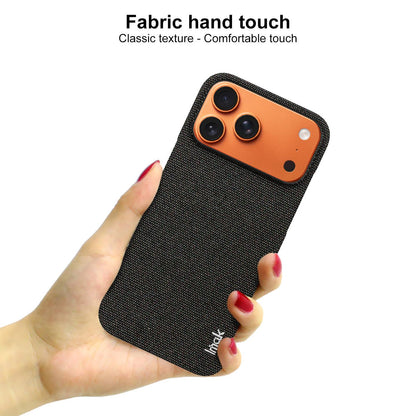For iPhone 17 Pro Max imak Ruiyi Series Cloth Texture PU + PC Phone Case - Black - EDA010183003A