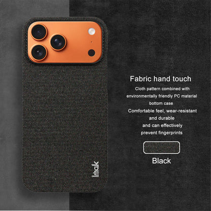 For iPhone 17 Pro Max imak Ruiyi Series Cloth Texture PU + PC Phone Case - Black - EDA010183003A