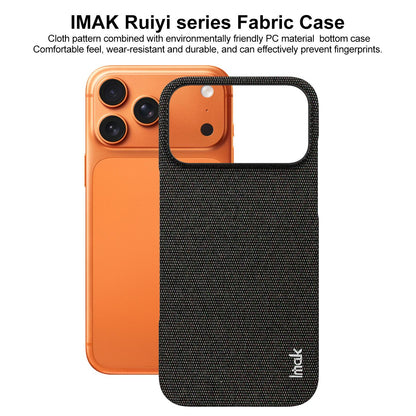 For iPhone 17 Pro imak Ruiyi Series Cloth Texture PU + PC Phone Case - Black - EDA010183004A