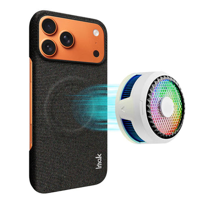 For iPhone 18 Pro Max imak Ruiyi Series Fabric Texture Magnetic Phone Case - Black - EDA010183101A
