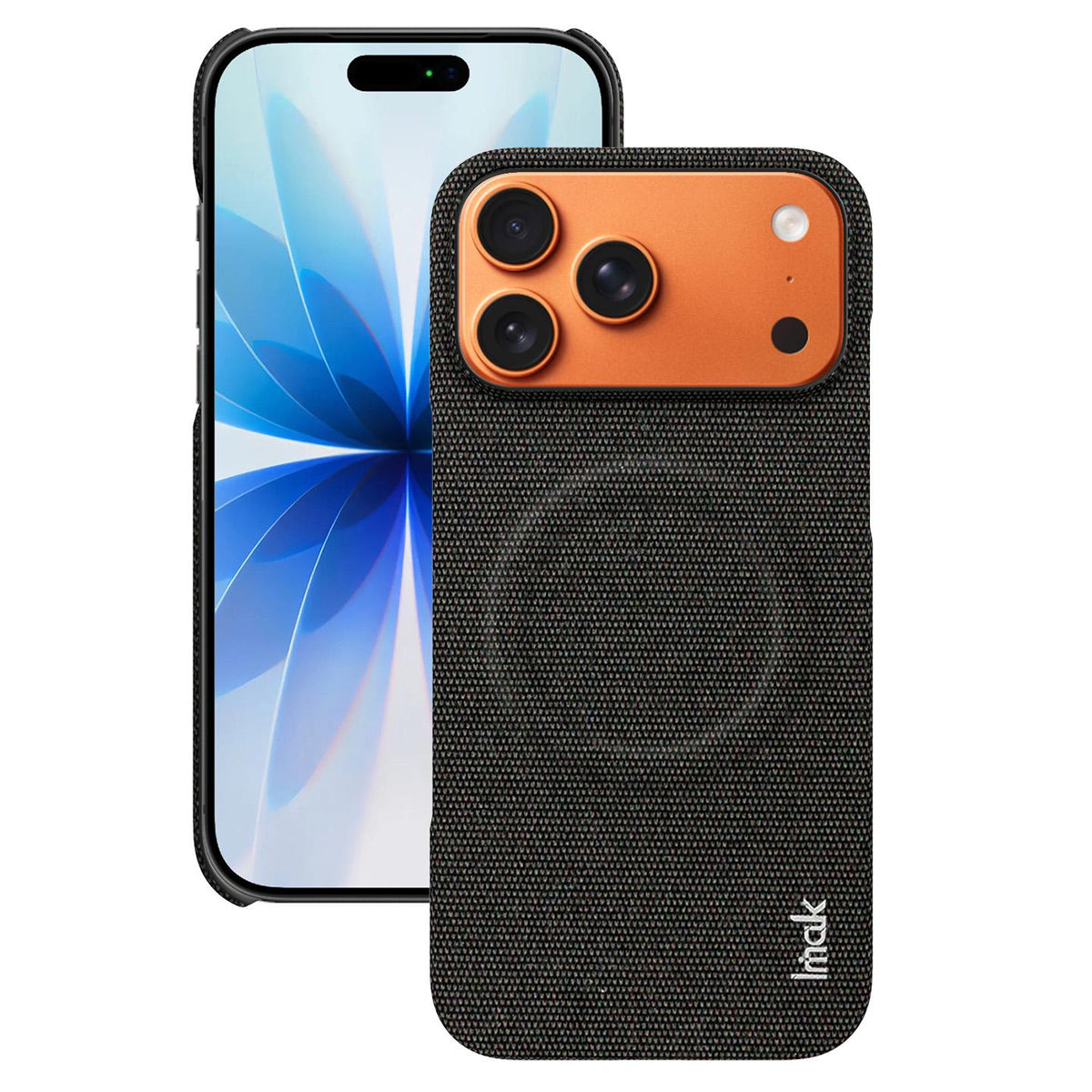 For iPhone 17 Pro Max imak Ruiyi Series Fabric Texture Magnetic Phone Case - Black - EDA010183103A