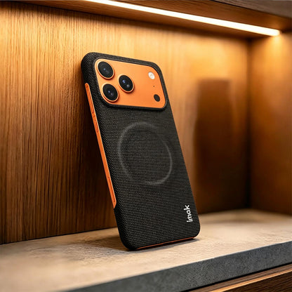 For iPhone 17 Pro imak Ruiyi Series Fabric Texture Magnetic Phone Case - Black - EDA010183104A