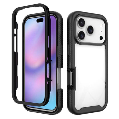 For iPhone 18 Pro Starry Sky Solid Color Shockproof TPU Clear PC Phone Case - Black - EDA010188102A