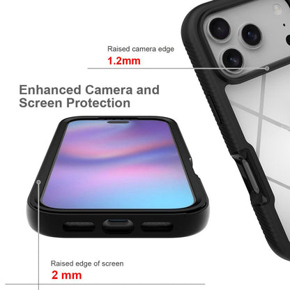 For iPhone 18 Pro Starry Sky Solid Color Shockproof TPU Clear PC Phone Case - Red - EDA010188102C