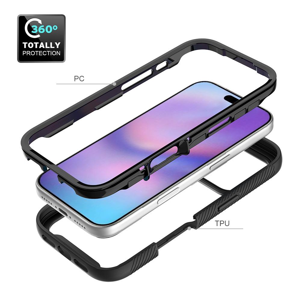 For iPhone 18 Pro Starry Sky Solid Color Shockproof TPU Clear PC Phone Case - Red - EDA010188102C