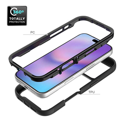 For iPhone 18 Pro Starry Sky Solid Color Shockproof TPU Clear PC Phone Case - Purple - EDA010188102D