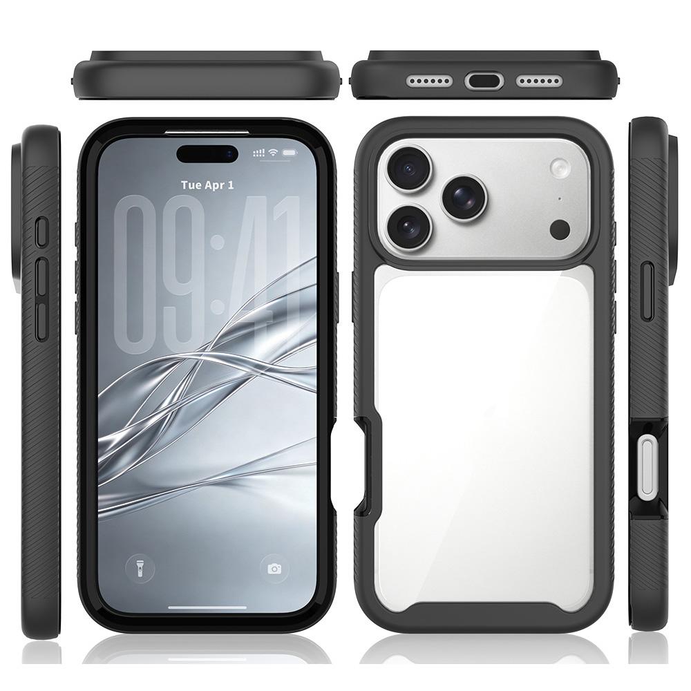 For iPhone 17 Pro Max Starry Sky Solid Color Shockproof TPU Clear PC Phone Case - Dark Blue - EDA010188103B