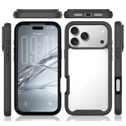 For iPhone 17 Pro Max Starry Sky Solid Color Shockproof TPU Clear PC Phone Case - Red - EDA010188103C