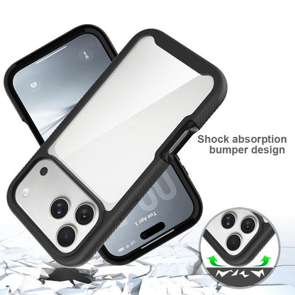 For iPhone 17 Pro Max Starry Sky Solid Color Shockproof TPU Clear PC Phone Case - Red - EDA010188103C
