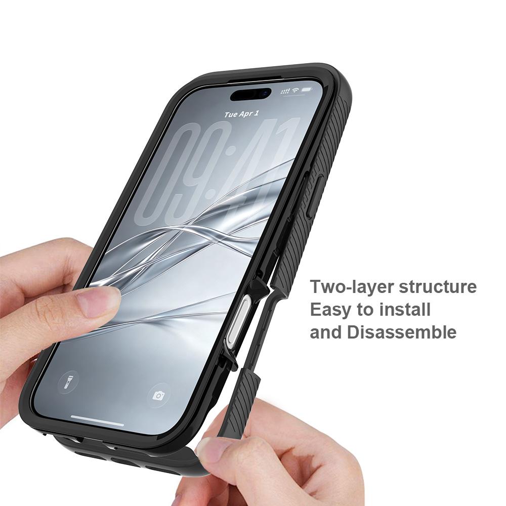 For iPhone 17 Pro Max Starry Sky Solid Color Shockproof TPU Clear PC Phone Case - Purple - EDA010188103D