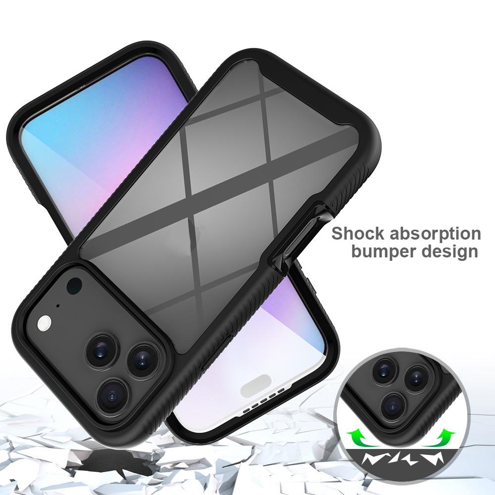 For iPhone 18 Pro Max Starry Sky Solid Color Series PC + TPU Phone Case with PET Film - Black - EDA010188201A