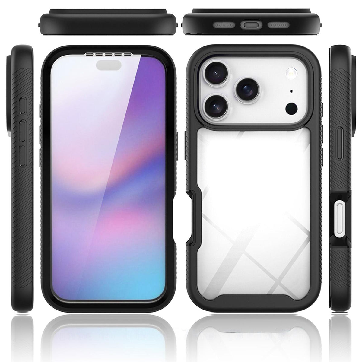 For iPhone 18 Pro Starry Sky Solid Color Series PC + TPU Phone Case with PET Film - Purple - EDA010188202D