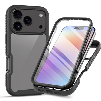 For iPhone 17 Pro Max Starry Sky Solid Color Series PC + TPU Phone Case with PET Film - Black - EDA010188203A