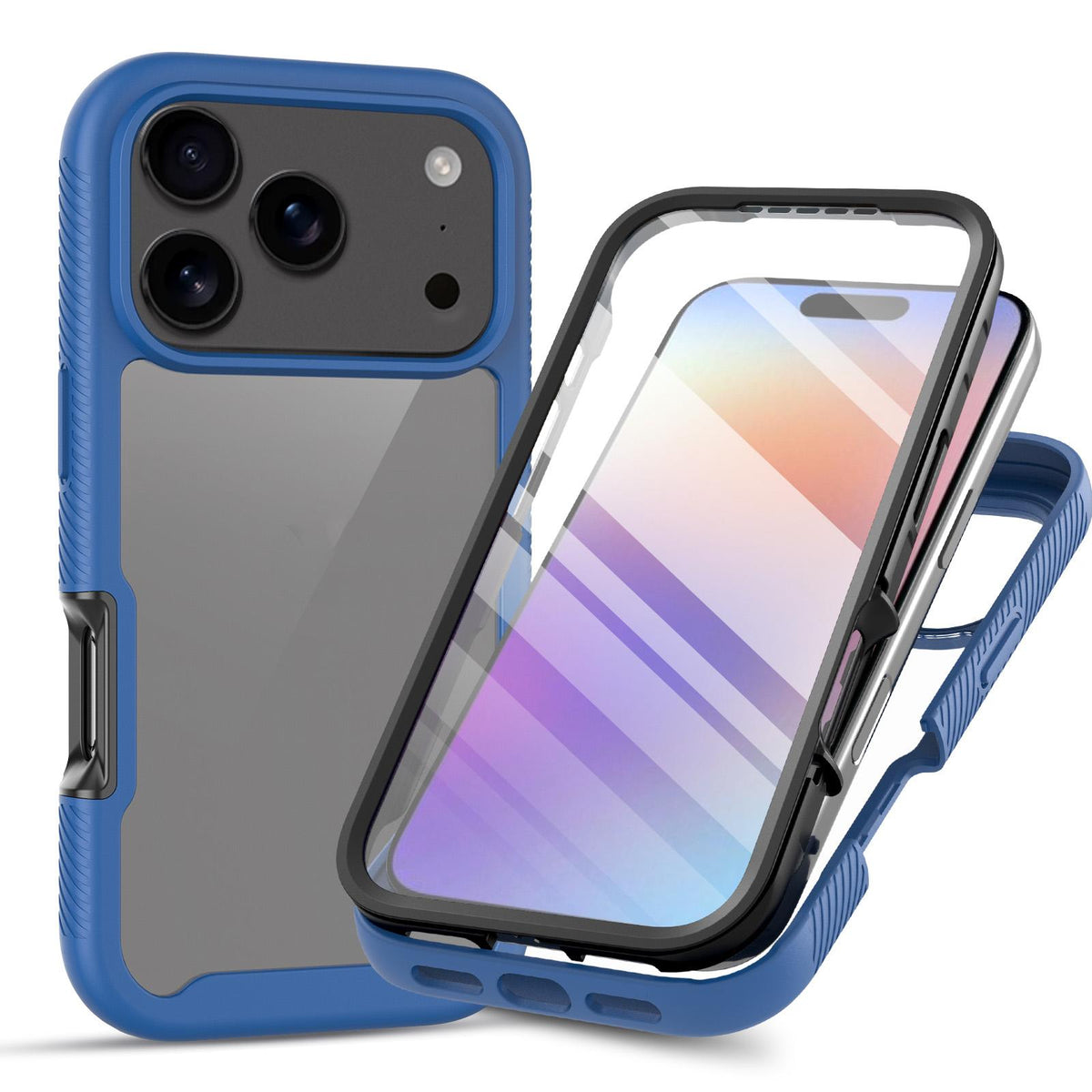 For iPhone 17 Pro Starry Sky Solid Color Series PC + TPU Phone Case with PET Film - Royal Blue - EDA010188204B