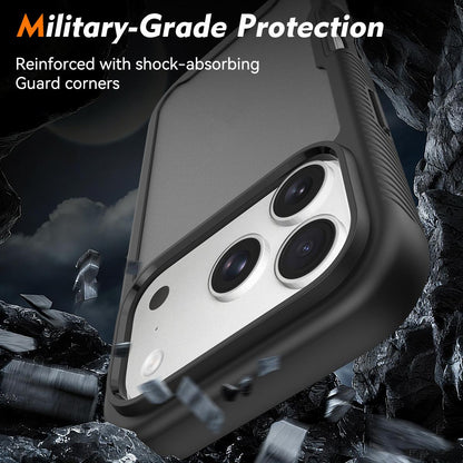 For iPhone 18 Pro Starry Sky Matte Two-Tone TPU Hybrid PC Phone Case with Screen Protector - Purple - EDA010188301D