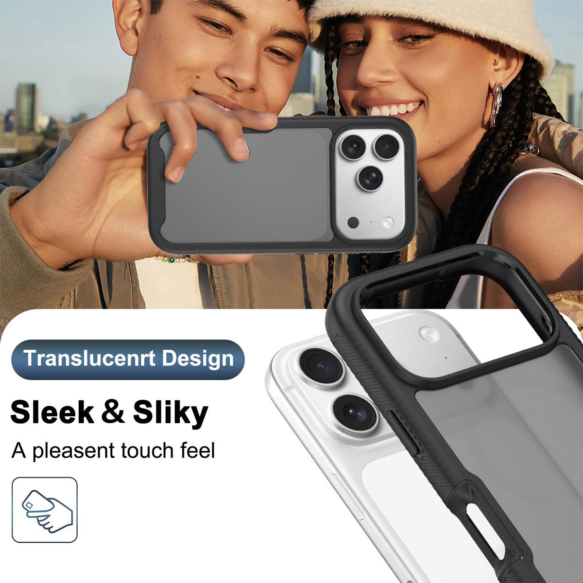For iPhone 18 Pro Starry Sky Matte Two-Tone TPU Hybrid PC Phone Case with Screen Protector - Purple - EDA010188301D