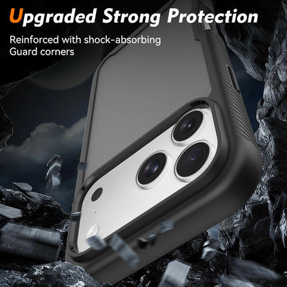 For iPhone 18 Pro Max Starry Sky Matte Two-Tone TPU Hybrid PC Phone Case with Screen Protector - Blue - EDA010188302B
