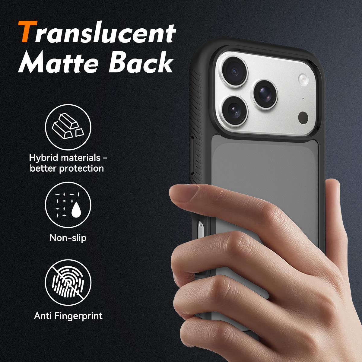 For iPhone 17 Pro Starry Sky Matte Two-Tone TPU Hybrid PC Phone Case with Screen Protector - Blue - EDA010188304B