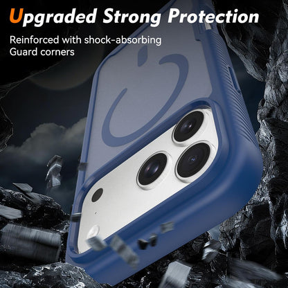 For iPhone 18 Pro Starry Sky Matte Magnetic TPU Hybrid PC Phone Case - Blue - EDA010188401B