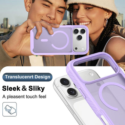 For iPhone 18 Pro Starry Sky Matte Magnetic TPU Hybrid PC Phone Case - Purple - EDA010188401D