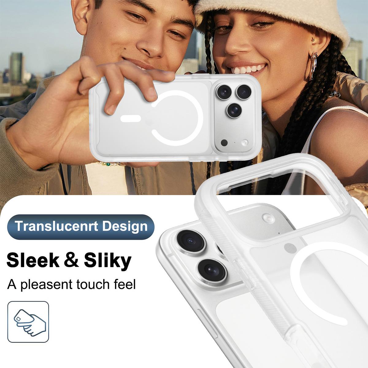For iPhone 18 Pro Starry Sky Matte Magnetic TPU Hybrid PC Phone Case - Matte Transparent - EDA010188401F
